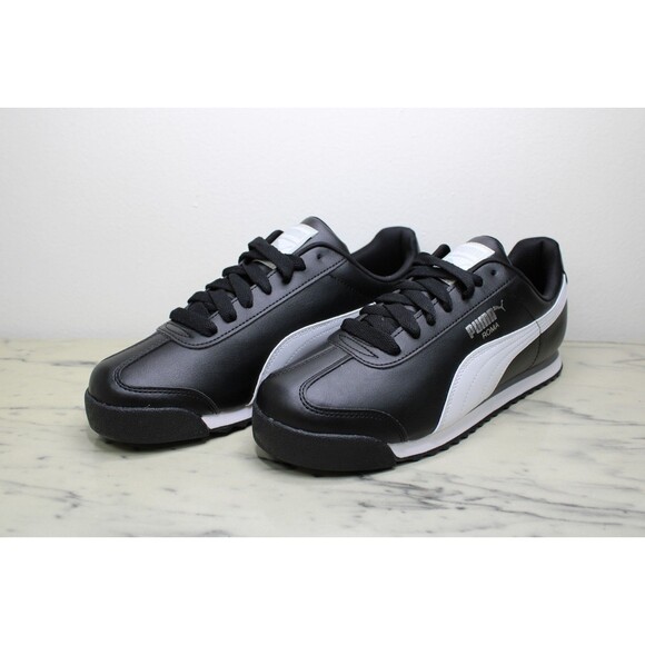 PUMA Roma Basic Black White Silver Men's (US 9.5) NEW IN BOX-353572-11 - Picture 2 of 10